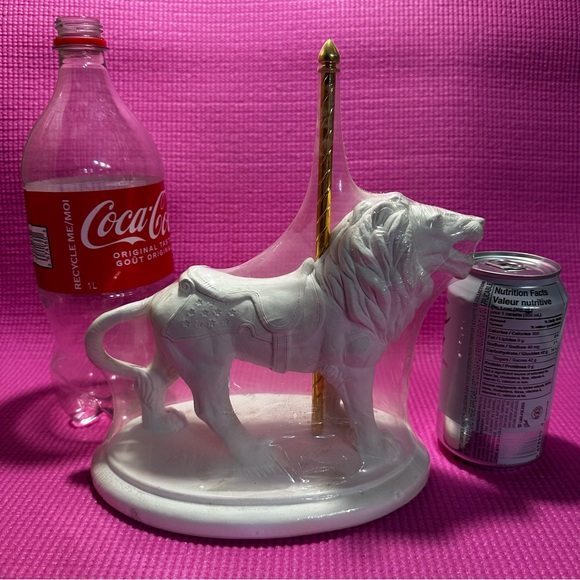 SALE!! DIY Creative crafts ready to paint plaster carousel tiger vintage - Picture 13 of 16